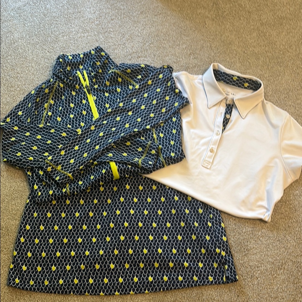 Peter Millar Medium 3 piece UPF 50 Wicking set - full zip jacket, shirt, skort